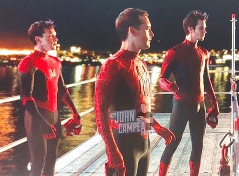 "Spider-Man 3: No Way Home" Tobey Maguire with two other Spiders in