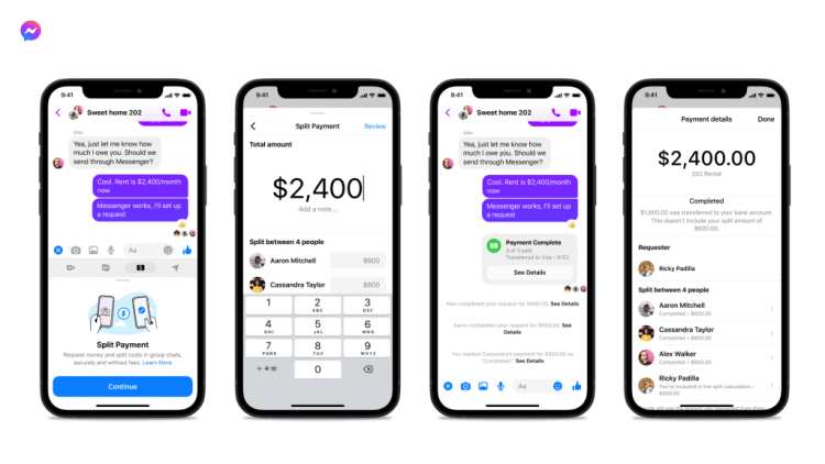Facebook Messenger also supports payments